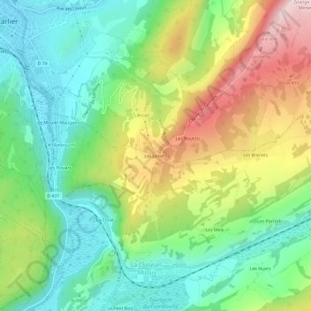 Mappa topografica Les Jantets, altitudine, rilievo