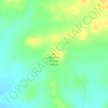 Mappa topografica London Bridge, altitudine, rilievo