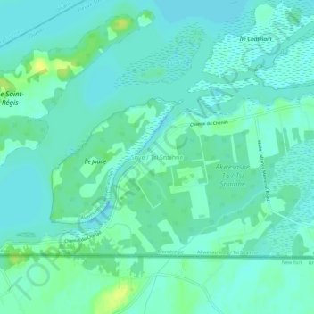 Mappa topografica Snye, altitudine, rilievo