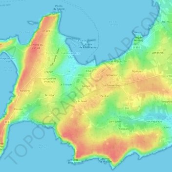 Mappa topografica Kerhos, altitudine, rilievo