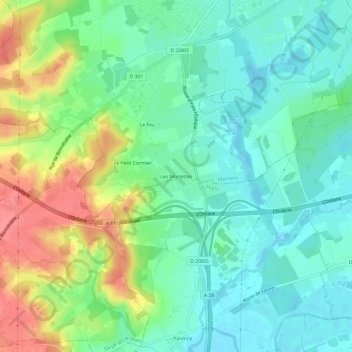 Mappa topografica Les Morlettes, altitudine, rilievo