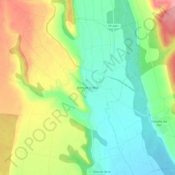 Mappa topografica Acera de la Vega, altitudine, rilievo