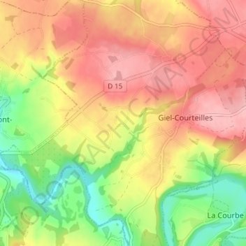 Mappa topografica Les Landes, altitudine, rilievo