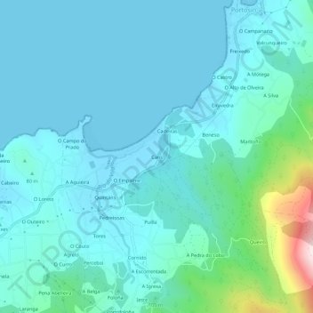Mappa topografica Cans, altitudine, rilievo