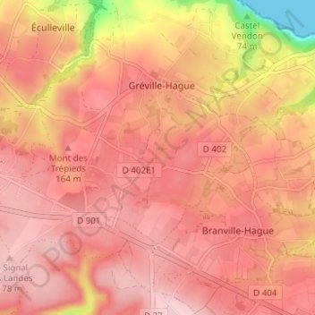 Mappa topografica Le Lieu Bailly, altitudine, rilievo