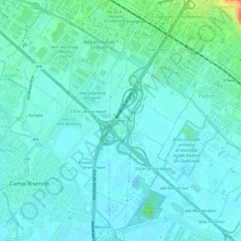Mappa topografica Limite, altitudine, rilievo
