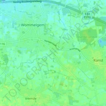 Mappa topografica Stenenkruis, altitudine, rilievo
