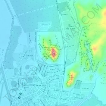 Mappa topografica Kellys Knob, altitudine, rilievo