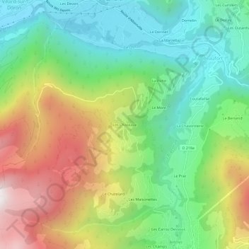 Mappa topografica Les Choseaux, altitudine, rilievo