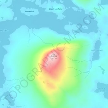 Mappa topografica Eaval, altitudine, rilievo