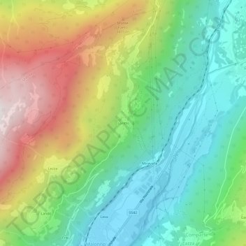 Mappa topografica Loritto, altitudine, rilievo