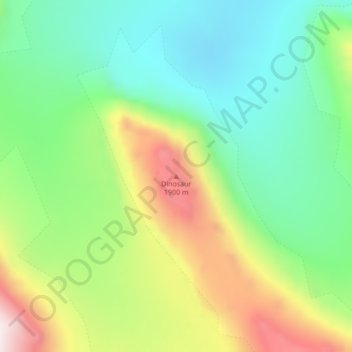 Mappa topografica Dinosaur, altitudine, rilievo
