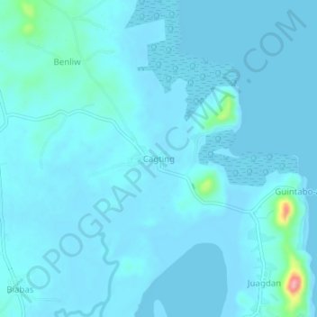 Mappa topografica Cagting, altitudine, rilievo