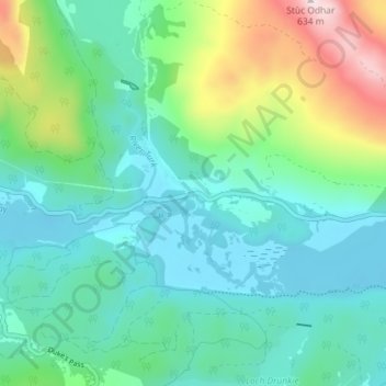 Mappa topografica Brig o' Turk, altitudine, rilievo