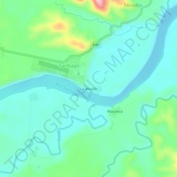 Mappa topografica La Misión, altitudine, rilievo