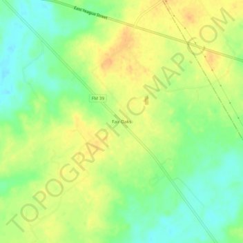 Mappa topografica Fair Oaks, altitudine, rilievo