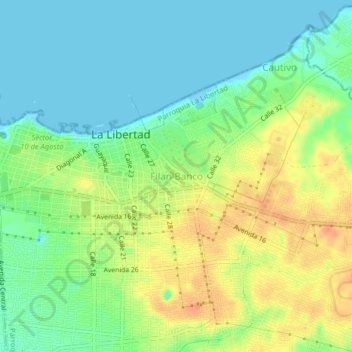 Mappa topografica Filan Banco, altitudine, rilievo