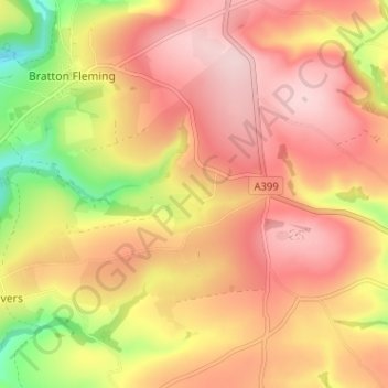Mappa topografica Benton, altitudine, rilievo
