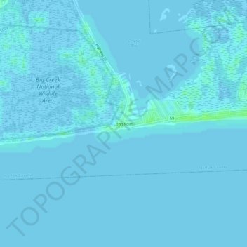 Mappa topografica Long Point, altitudine, rilievo