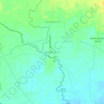 Mappa topografica Kinatihan II, altitudine, rilievo