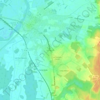 Mappa topografica Le Caporal, altitudine, rilievo