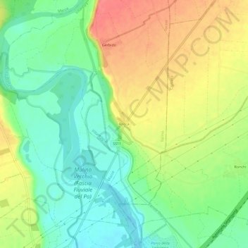 Mappa topografica Rocca, altitudine, rilievo