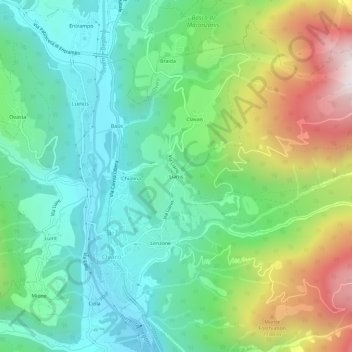 Mappa topografica Liariis, altitudine, rilievo