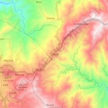 Mappa topografica Tublay, altitudine, rilievo