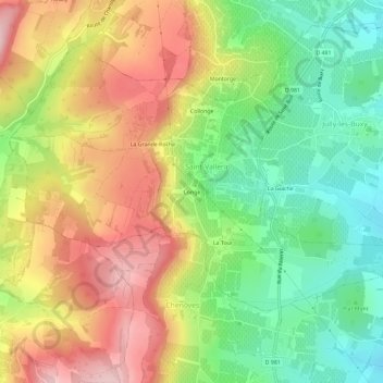 Mappa topografica Congé, altitudine, rilievo