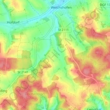 Mappa topografica Eglhof, altitudine, rilievo