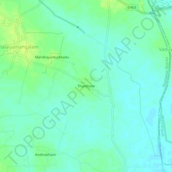 Mappa topografica Thanthoni, altitudine, rilievo