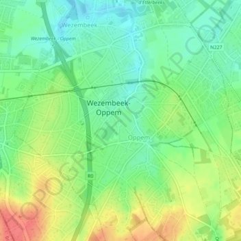 Mappa topografica Château d'Ophem, altitudine, rilievo