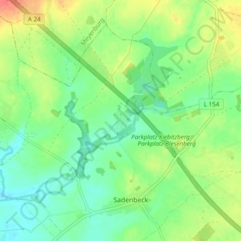 Mappa topografica Kuckuck, altitudine, rilievo