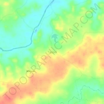 Mappa topografica Tigipió, altitudine, rilievo