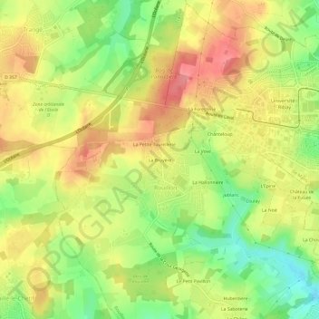 Mappa topografica La Bruyère, altitudine, rilievo