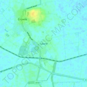 Mappa topografica Ealand, altitudine, rilievo