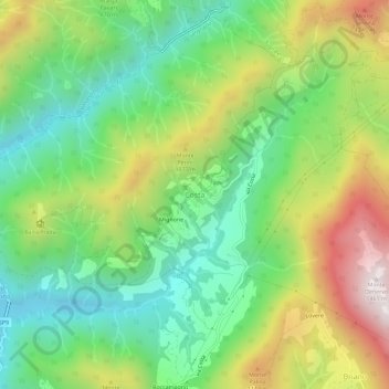 Mappa topografica Costa, altitudine, rilievo