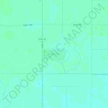 Mappa topografica Atotonilco, altitudine, rilievo