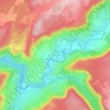 Mappa topografica Scey-en-Varais, altitudine, rilievo