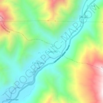 Mappa topografica Catapalla, altitudine, rilievo