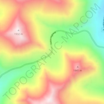 Mappa topografica Atigun Pass, altitudine, rilievo