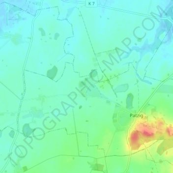 Mappa topografica Woorke, altitudine, rilievo