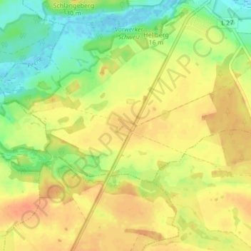 Mappa topografica Lindenfelde, altitudine, rilievo