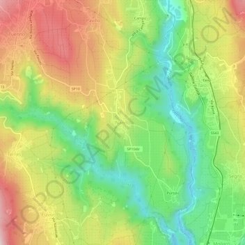 Mappa topografica Nanno, altitudine, rilievo