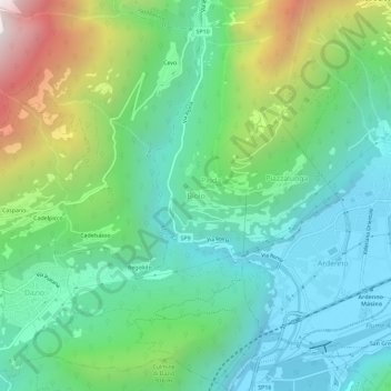 Mappa topografica Biolo, altitudine, rilievo
