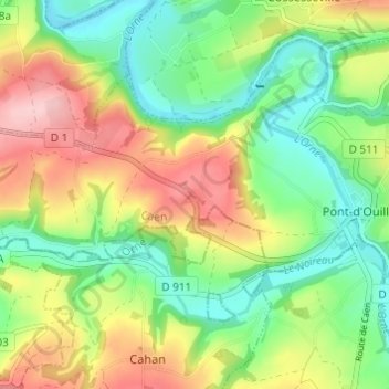 Mappa topografica Saint-Marc d'Ouilly, altitudine, rilievo