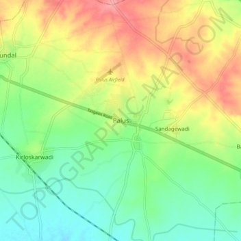 Mappa topografica Palus, altitudine, rilievo