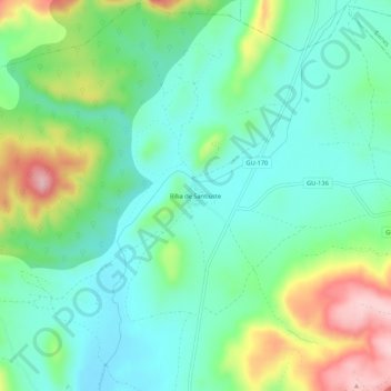 Mappa topografica Riba de Santiuste, altitudine, rilievo