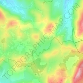 Mappa topografica Le Villaret, altitudine, rilievo