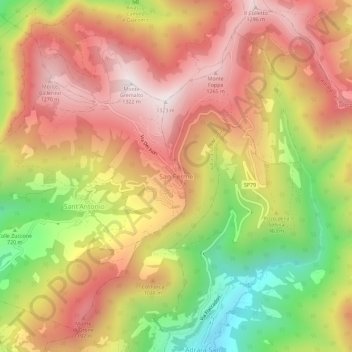 Mappa topografica San Fermo, altitudine, rilievo